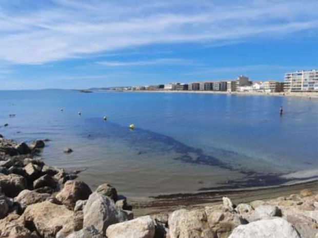 Vue sur la mer depuis notre centre de vacances à Palavas les Flots dans le sud de la France