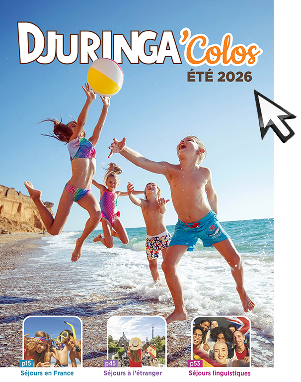 Couverture de catalogue de colonies de vacances &eacute;t&eacute; 2026 djuringa juniors