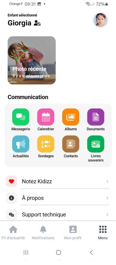 Page enfant Kidizz Un aperçu de la page des enfants kidizz