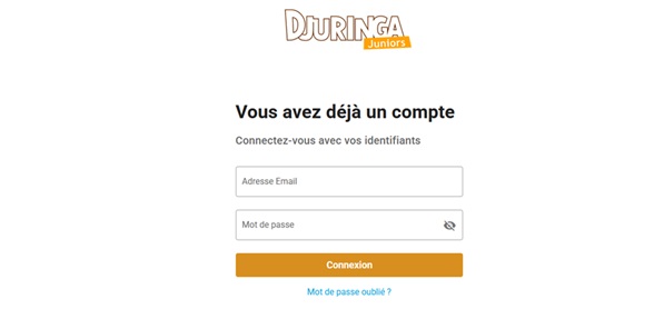 Reconnexion compte kidizz Écran de reconnexion au compte kidizz