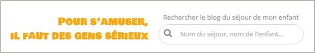 Capture d'écran du moteur de recherche blog colonie de vacances