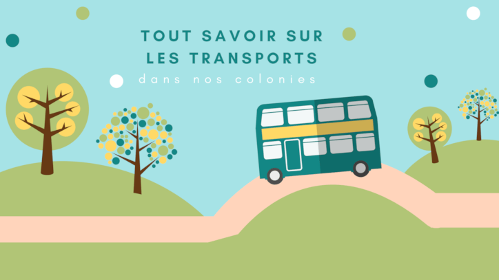 Bus coloré se déplaçant dans un paysage de campagne