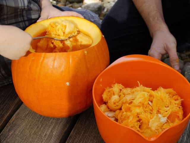 Activité découpe de citrouilles en colonie de vacances spéciale Halloween
