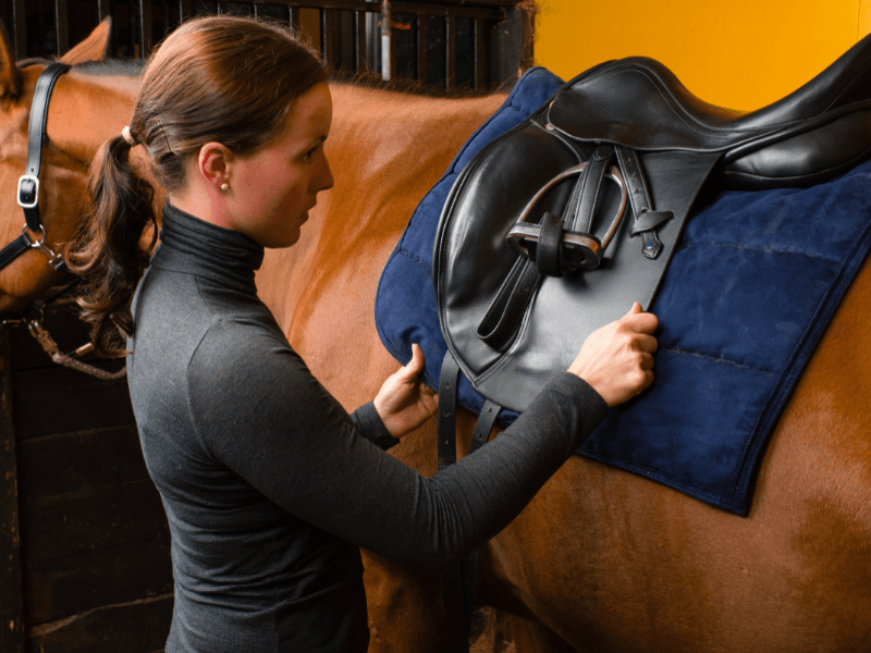 Jeune fille et son cheval en colo de vacances multi activités cet hiver