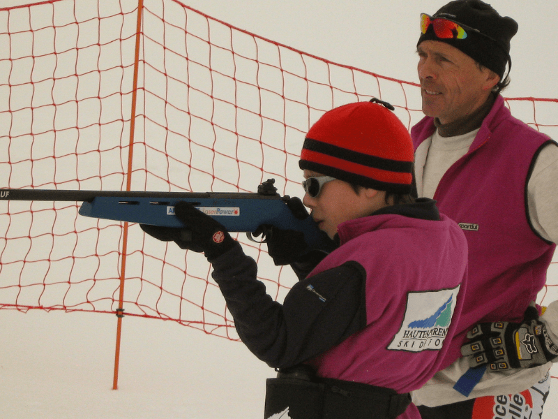 Activité Biathlon durant la colo de vacances Duo Nordique cet hiver