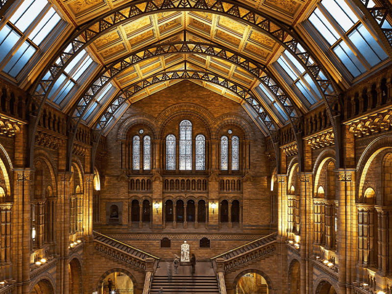 Intérieur du National Museum à Londres que les jeunes ont pu visiter en colo