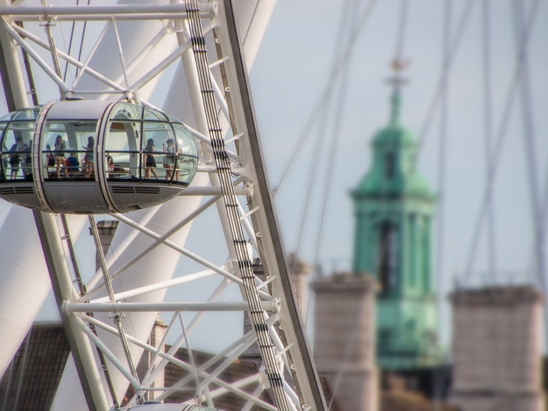 Vue du London Eye en colo de vacances Typical London cet hiver